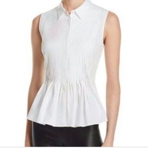 Theory white sleeveless peplum top (S) - Like new